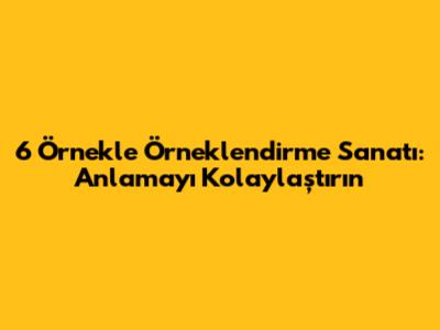6 Örnekle Örneklendirme Sanatı: Anlamayı Kolaylaştırın