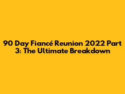 90 Day Fiancé Reunion 2022 Part 3: The Ultimate Breakdown