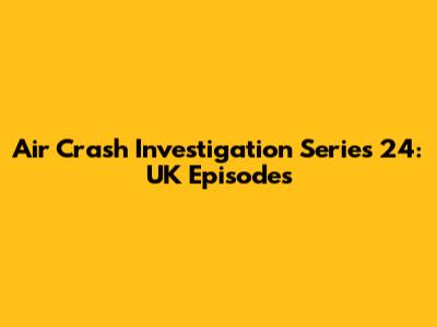 Air Crash Investigation Series 24: UK Episodes