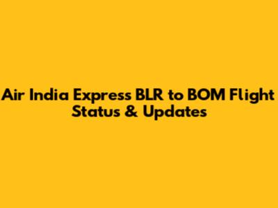 Air India Express BLR to BOM Flight Status & Updates