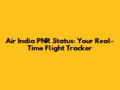 Air India PNR Status: Your Real-Time Flight Tracker