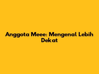 Anggota Meee: Mengenal Lebih Dekat