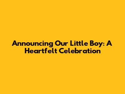 Announcing Our Little Boy: A Heartfelt Celebration