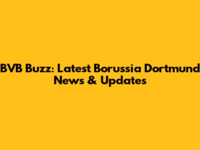BVB Buzz: Latest Borussia Dortmund News & Updates