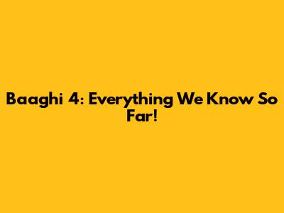 Baaghi 4: Everything We Know So Far!