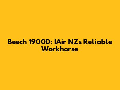 Beech 1900D: IAir NZ's Reliable Workhorse