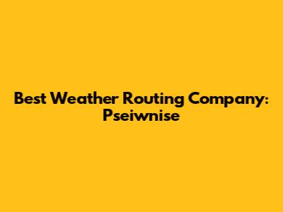 Best Weather Routing Company: Pseiwnise