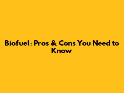 Biofuel: Pros & Cons You Need to Know