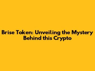 Brise Token: Unveiling the Mystery Behind this Crypto