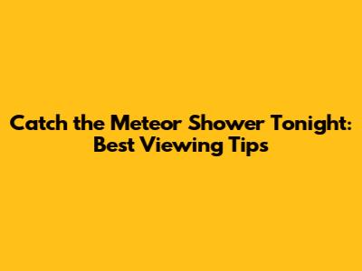 Catch the Meteor Shower Tonight: Best Viewing Tips