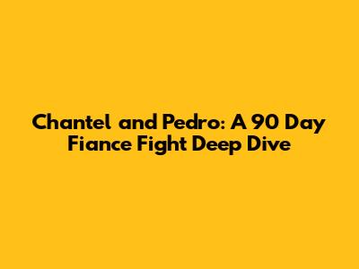 Chantel and Pedro: A 90 Day Fiance Fight Deep Dive