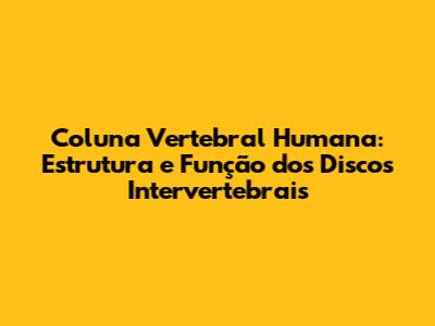 Coluna Vertebral Humana: Estrutura e Função dos Discos Intervertebrais