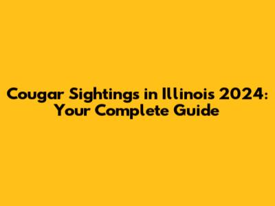 Cougar Sightings in Illinois 2024: Your Complete Guide