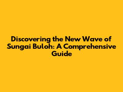 Discovering the New Wave of Sungai Buloh: A Comprehensive Guide