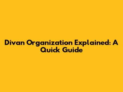 Divan Organization Explained: A Quick Guide