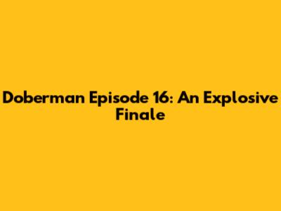 Doberman Episode 16: An Explosive Finale