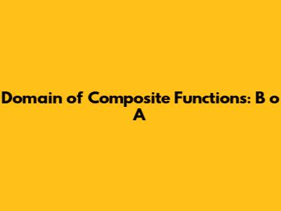 Domain of Composite Functions: B o A