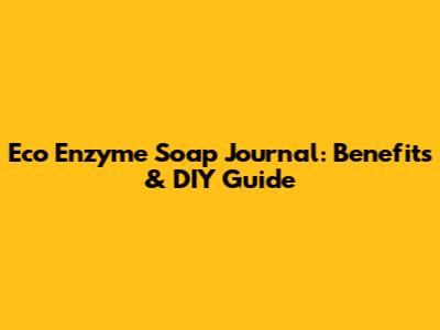 Eco Enzyme Soap Journal: Benefits & DIY Guide