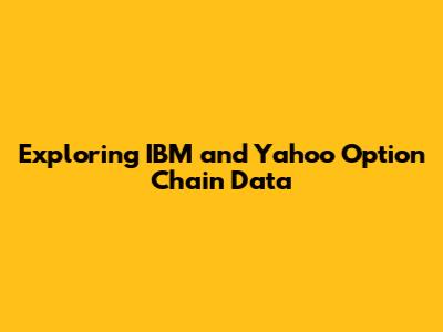 Exploring IBM and Yahoo Option Chain Data