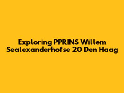 Exploring PPRINS Willem Sealexanderhofse 20 Den Haag