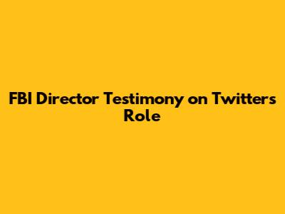 FBI Director Testimony on Twitter's Role