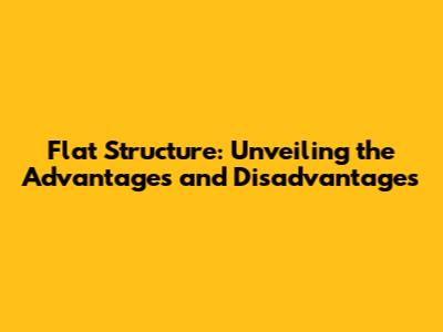 Flat Structure: Unveiling the Advantages and Disadvantages