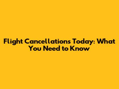 Flight Cancellations Today: What You Need to Know