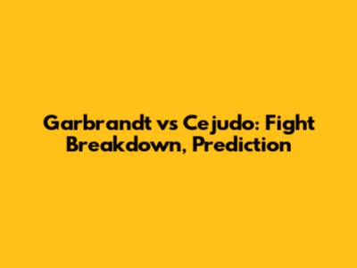 Garbrandt vs Cejudo: Fight Breakdown, Prediction