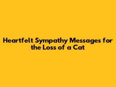 Heartfelt Sympathy Messages for the Loss of a Cat