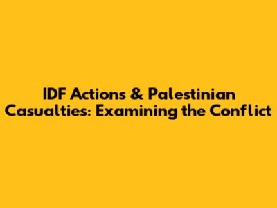 IDF Actions & Palestinian Casualties: Examining the Conflict