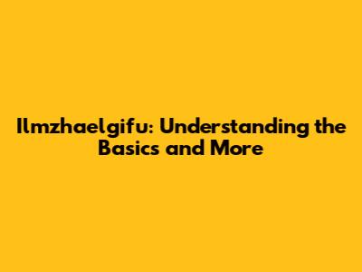 Ilmzhaelgifu: Understanding the Basics and More