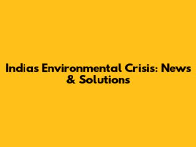 India's Environmental Crisis: News & Solutions