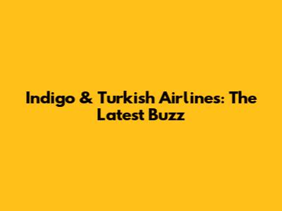 Indigo & Turkish Airlines: The Latest Buzz