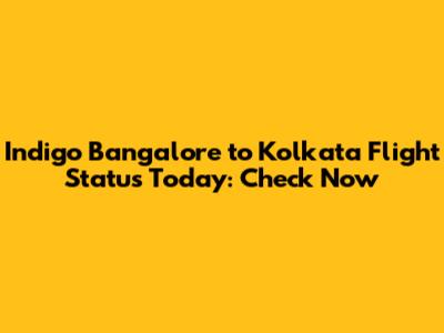Indigo Bangalore to Kolkata Flight Status Today: Check Now