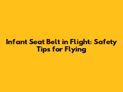 Infant Seat Belt in Flight: Safety Tips for Flying