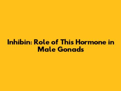 Inhibin: Role of This Hormone in Male Gonads