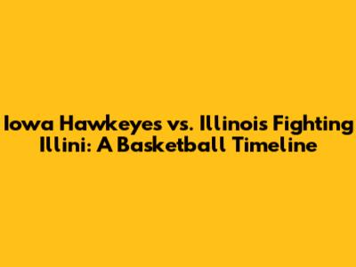 Iowa Hawkeyes vs. Illinois Fighting Illini: A Basketball Timeline