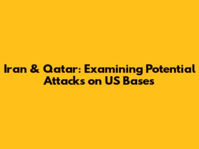 Iran & Qatar: Examining Potential Attacks on US Bases