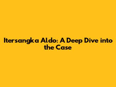 Itersangka Aldo: A Deep Dive into the Case
