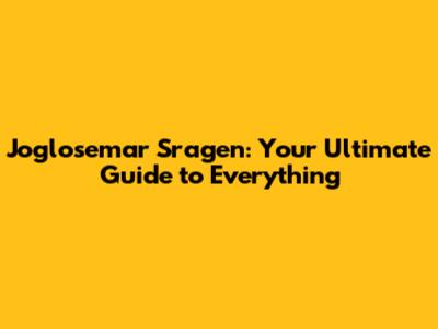Joglosemar Sragen: Your Ultimate Guide to Everything