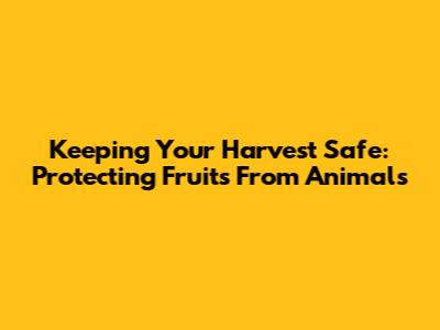 Keeping Your Harvest Safe: Protecting Fruits From Animals