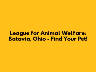 League for Animal Welfare: Batavia, Ohio - Find Your Pet!