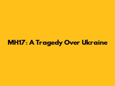 MH17: A Tragedy Over Ukraine
