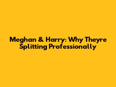 Meghan & Harry: Why They're Splitting Professionally