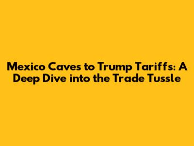 Mexico Caves to Trump Tariffs: A Deep Dive into the Trade Tussle