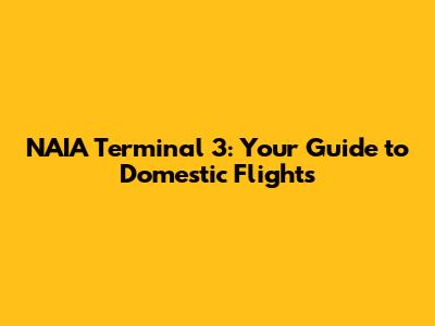 NAIA Terminal 3: Your Guide to Domestic Flights