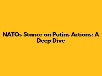 NATO's Stance on Putin's Actions: A Deep Dive