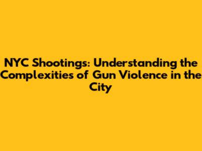 NYC Shootings: Understanding the Complexities of Gun Violence in the City