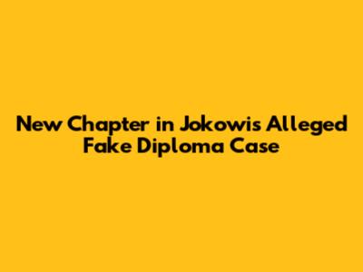New Chapter in Jokowi's Alleged Fake Diploma Case