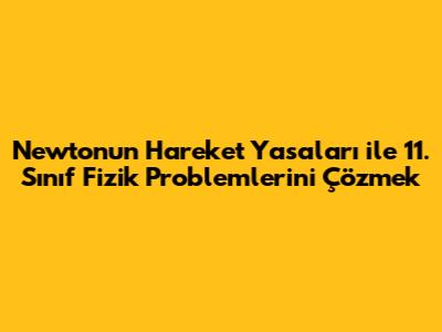 Newton'un Hareket Yasaları ile 11. Sınıf Fizik Problemlerini Çözmek